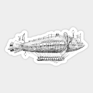 Vintage Airship Sketch Sticker